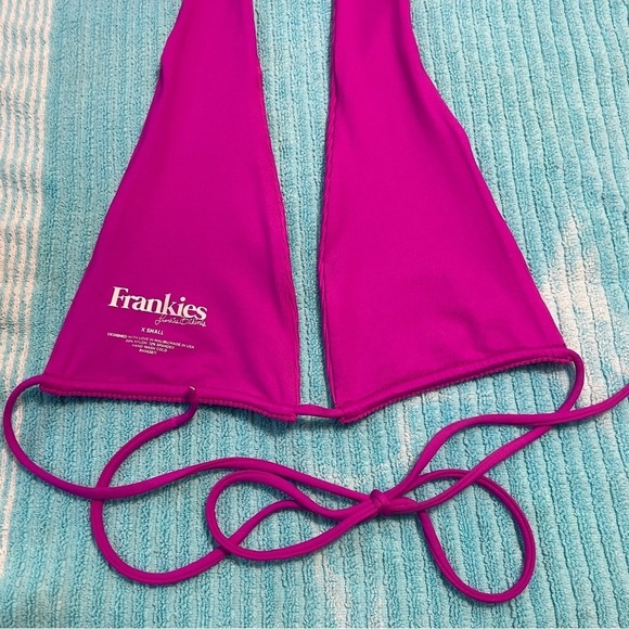 Frankies Bikinis Diana Sliding Halter Triangle Bikini Top Orchid Purple X-Small - Picture 5 of 7